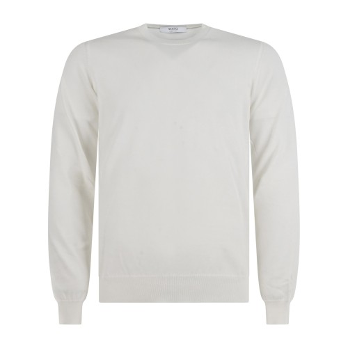 MASQ - Maglione girocollo bianco manica lunga in cotone per uomo | m5425-1000
