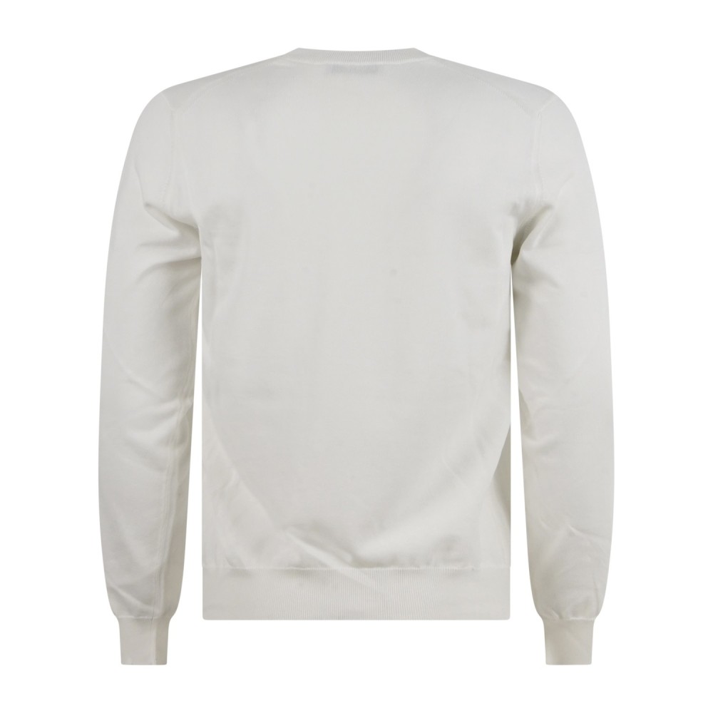 MASQ - Maglione girocollo bianco manica lunga in cotone per uomo | m5425-1000
