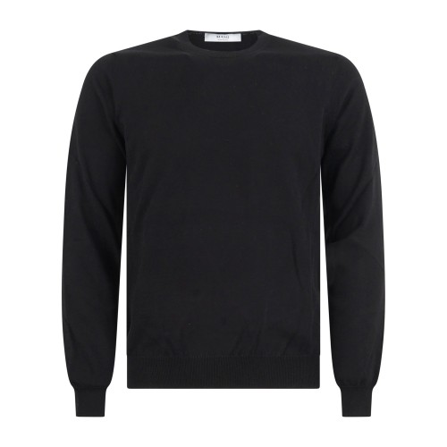 MASQ - Maglione girocollo nero manica lunga in cotone per uomo | m5425-1000
