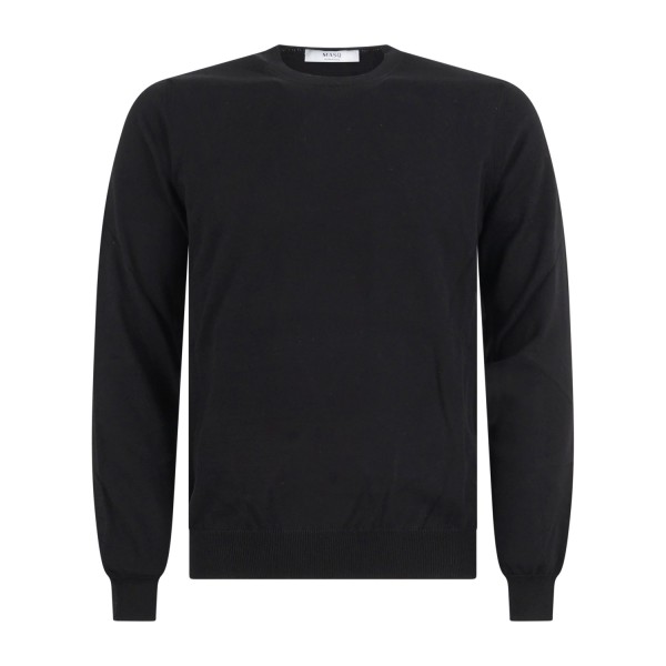 MASQ - Maglione girocollo nero manica lunga in cotone per uomo | m5425-1000