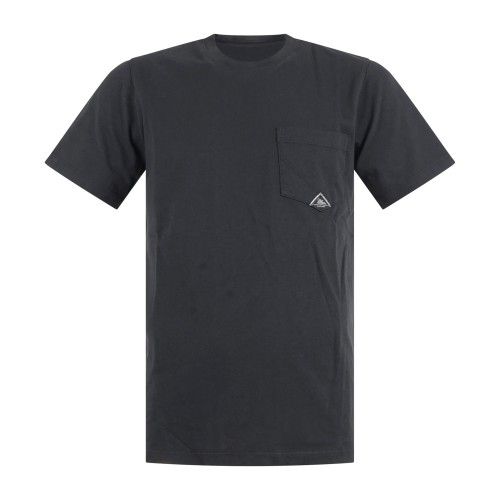 Roy Roger's - T-shirt nera manica corta con taschino sul petto per uomo |