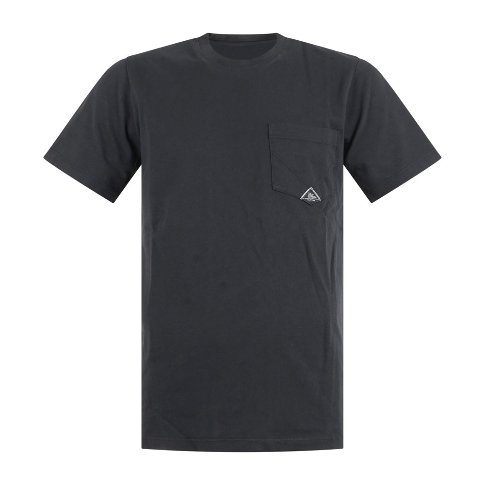 Roy Roger's - T-shirt nera manica corta con taschino sul petto per uomo |