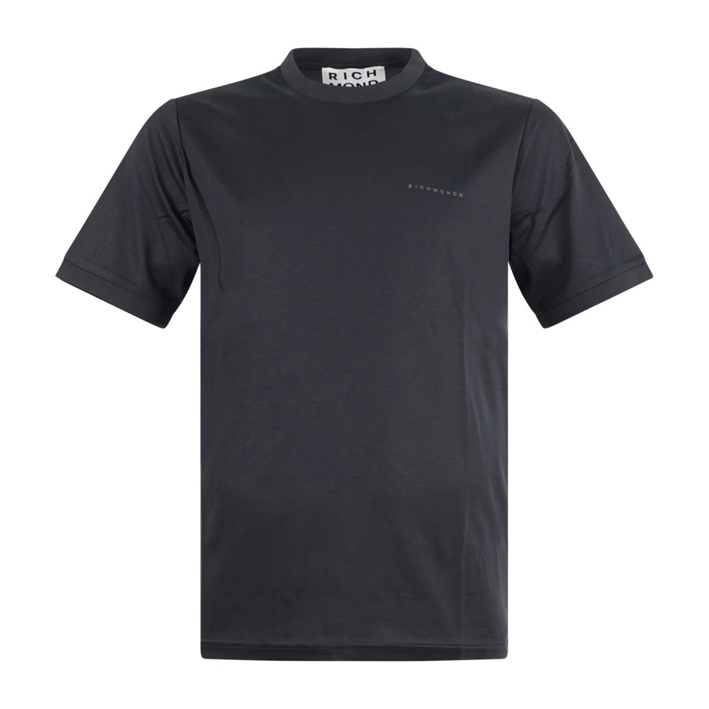 Richmond X - T-shirt nera Respir con stampa logo sul petto per uomo |
