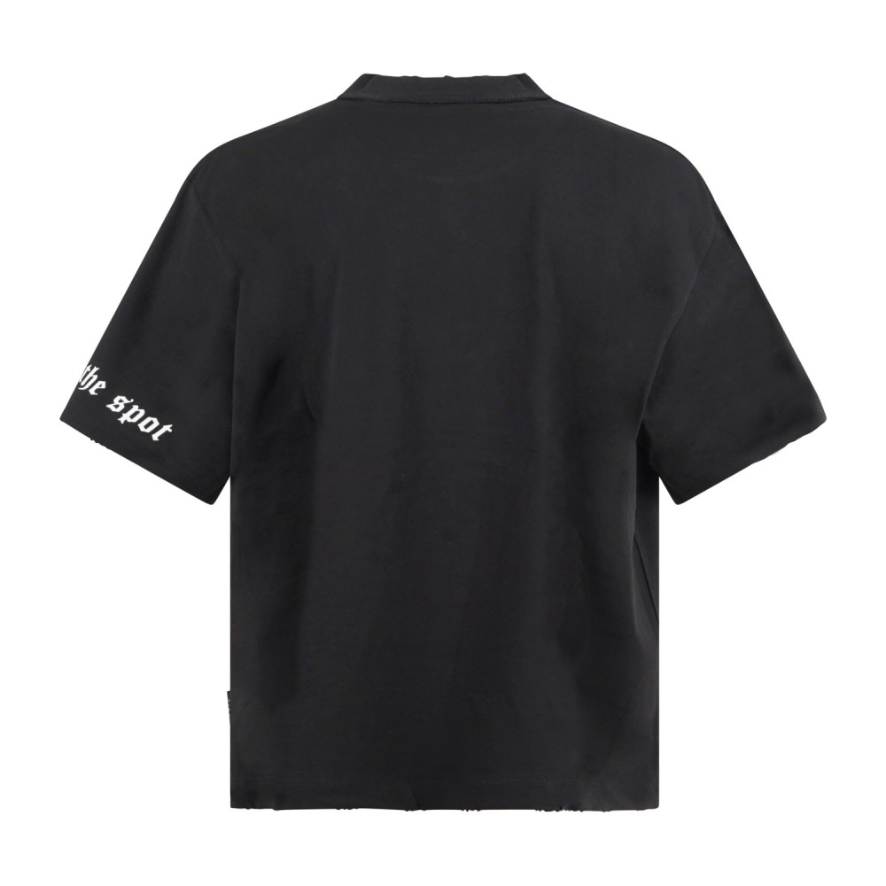 Richmond X - T-shirt nera Solle over con stampa logo sulla manica sinistra per