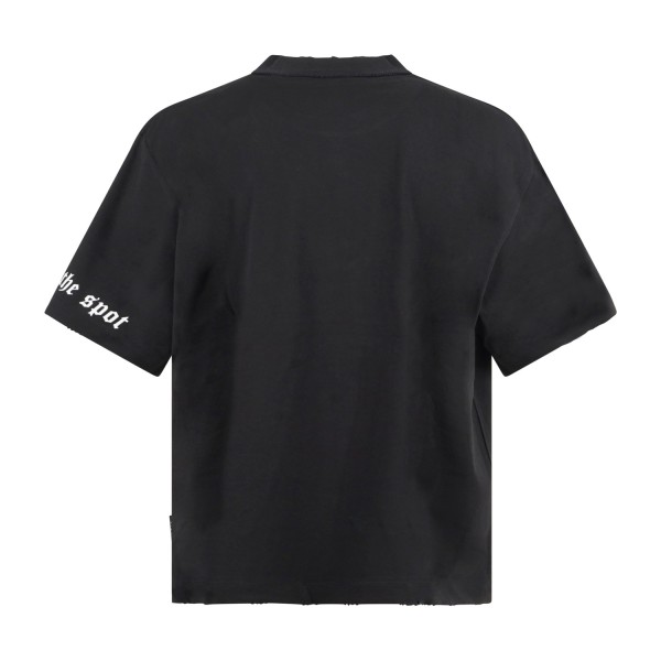 Richmond X - T-shirt nera Solle over con stampa logo sulla manica sinistra per