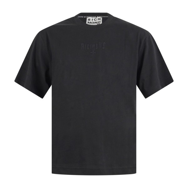 Richmond X - T-shirt nera Tapoa over con ricamo logo sul fronte e stampa sul