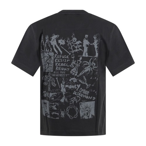 Richmond X - T-shirt nera Tapoa over con ricamo logo sul fronte e stampa sul