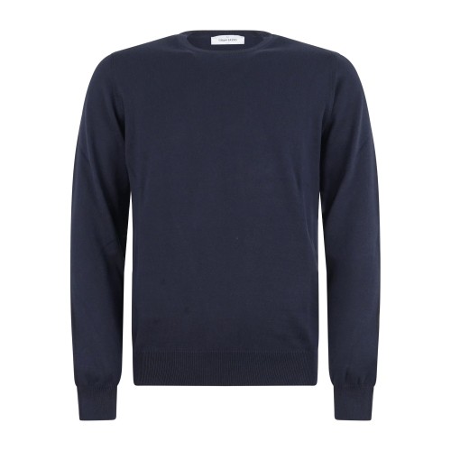 Gran Sasso - Maglione blu in cotone per uomo | paricollo m/l 55167 18190 598