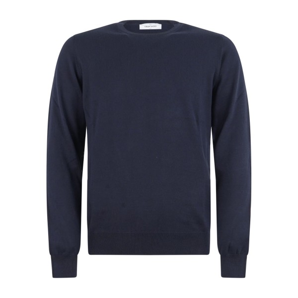 Gran Sasso - Maglione blu in cotone per uomo | paricollo m/l 55167 18190 598