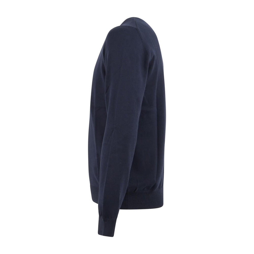 Gran Sasso - Maglione blu in cotone per uomo | paricollo m/l 55167 18190 598