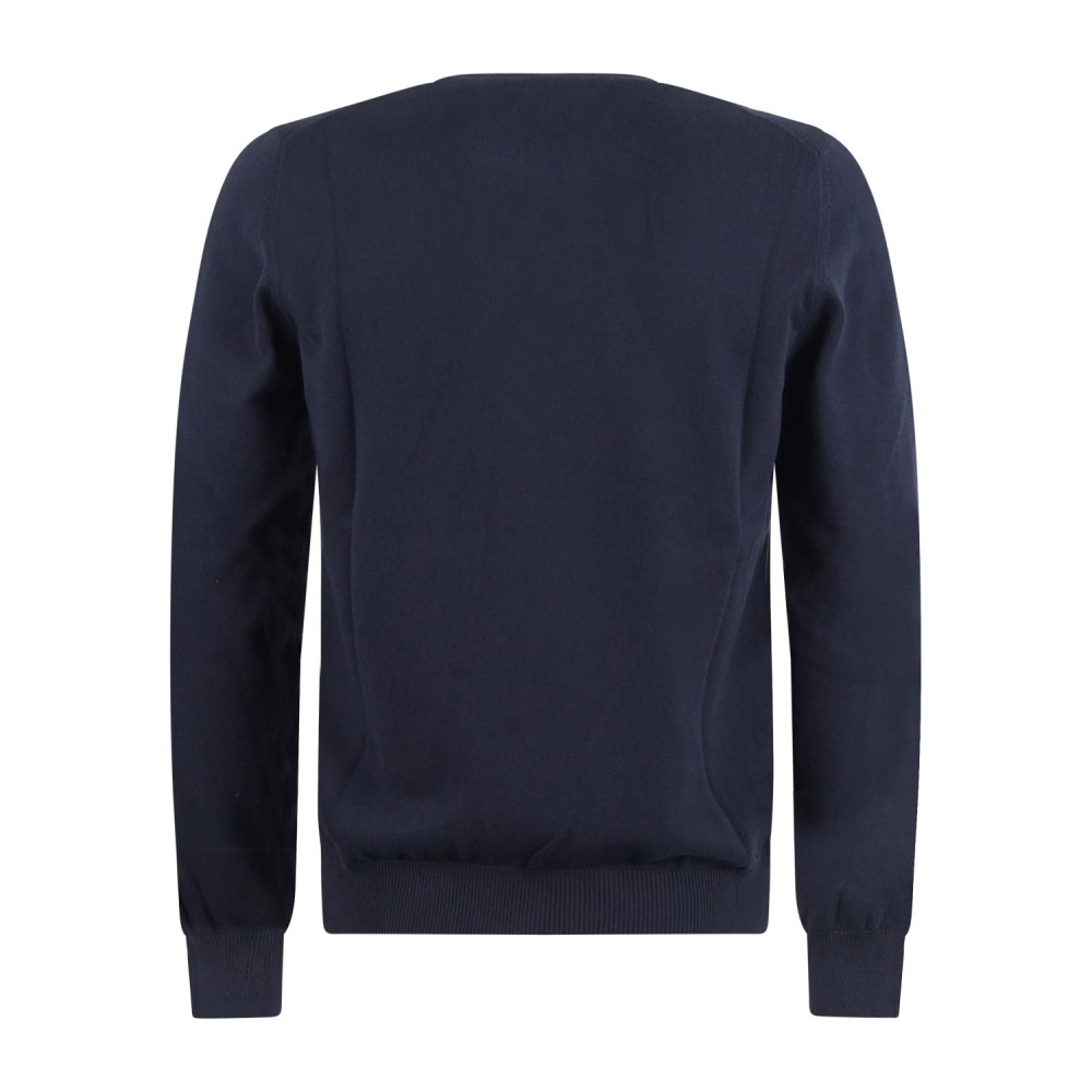 Gran Sasso - Maglione blu in cotone per uomo | paricollo m/l 55167 18190 598