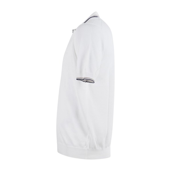 Gran Sasso - Polo bianca con bordino in maglia di cotone Fresh Cotton per uomo