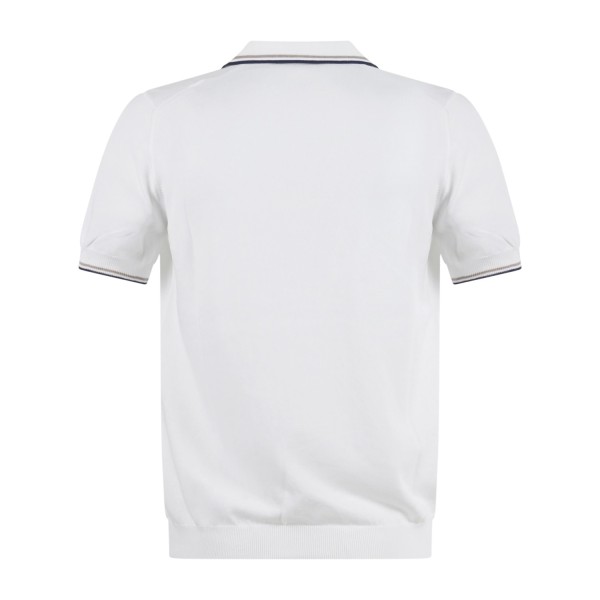Gran Sasso - Polo bianca con bordino in maglia di cotone Fresh Cotton per uomo