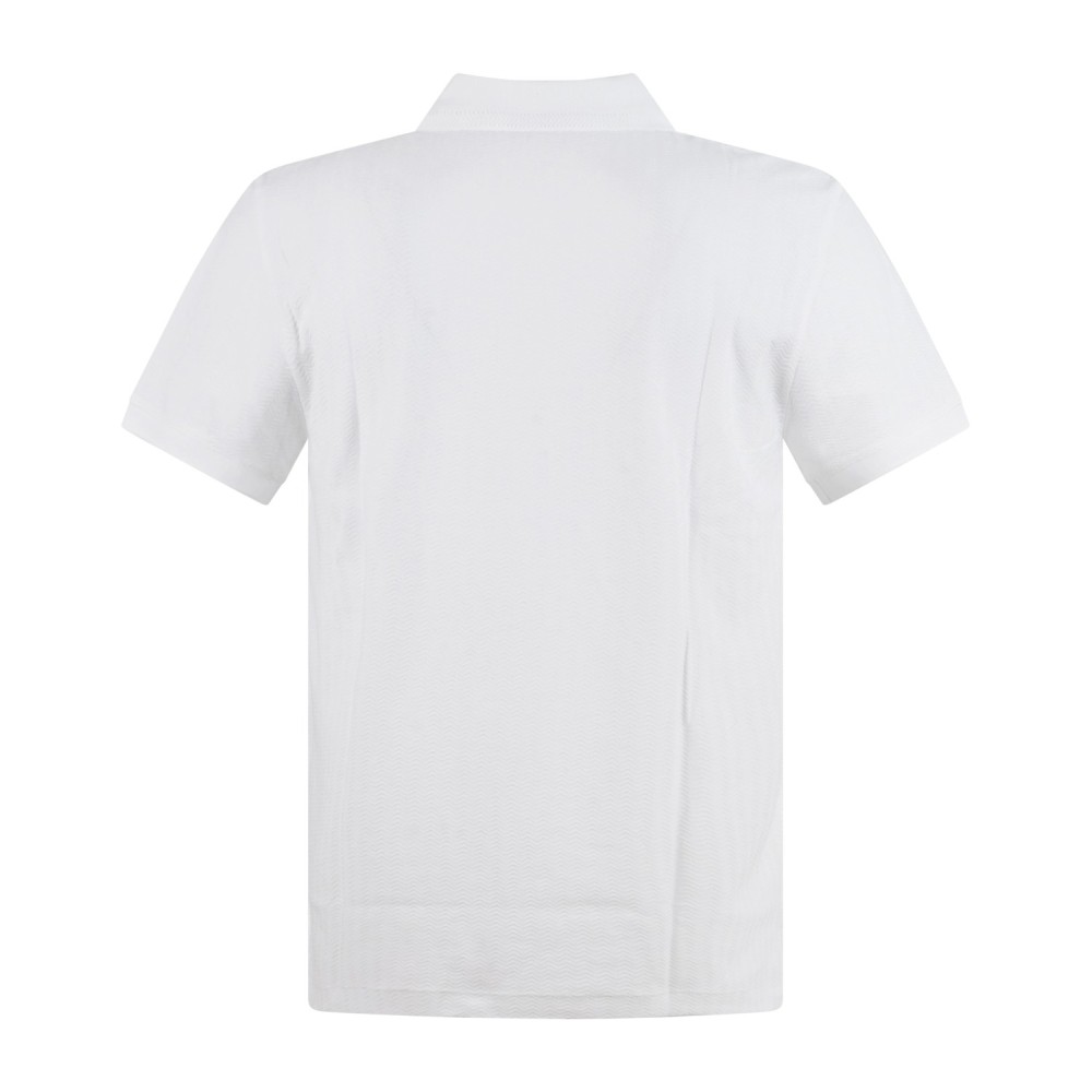 Emporio Armani - Polo bianca manica corta con patch logo sul petto per uomo |