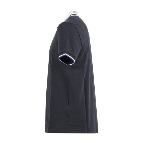 Armani Exchange - Polo blu maniche corte in piqué con colletto a contrasto per 2