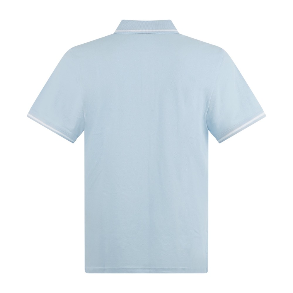 Emporio Armani - Polo celeste manica corta con righe a contrasto sul collo e