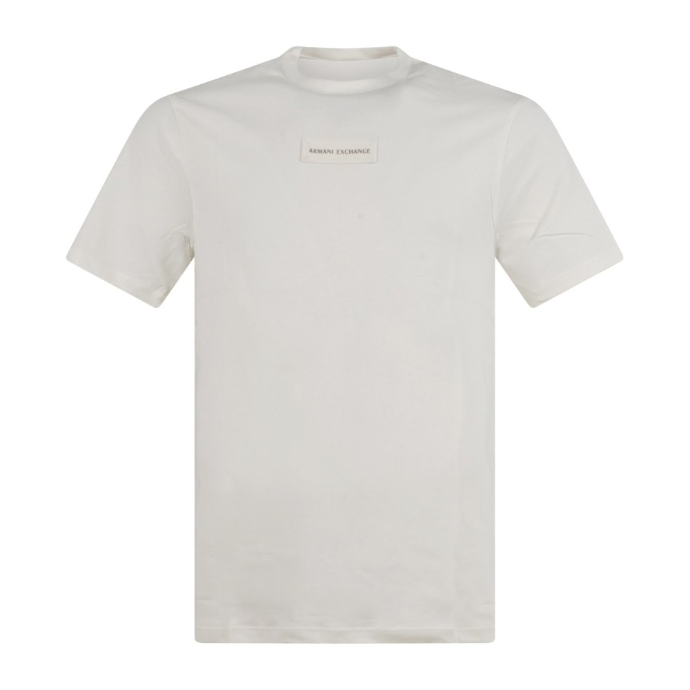 Armani Exchange - T-shirt beige con patch logo sul fronte per uomo | xm002471
