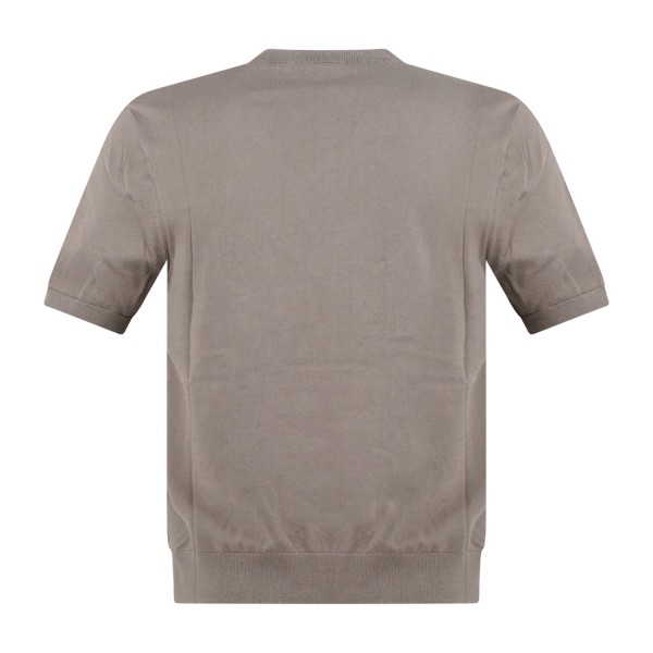 Armani Exchange - T-shirt beige manica corta in cotone con ricamo logo per uomo