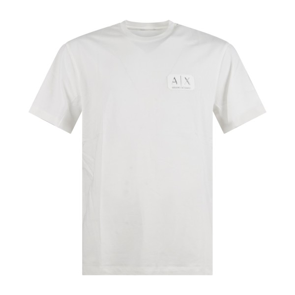 Armani Exchange - T-shirt bianca con patch logo sul petto per uomo | xm002178