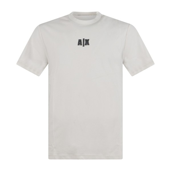 Armani Exchange - T-shirt bianca con ricamo logo fronte e retro per uomo |