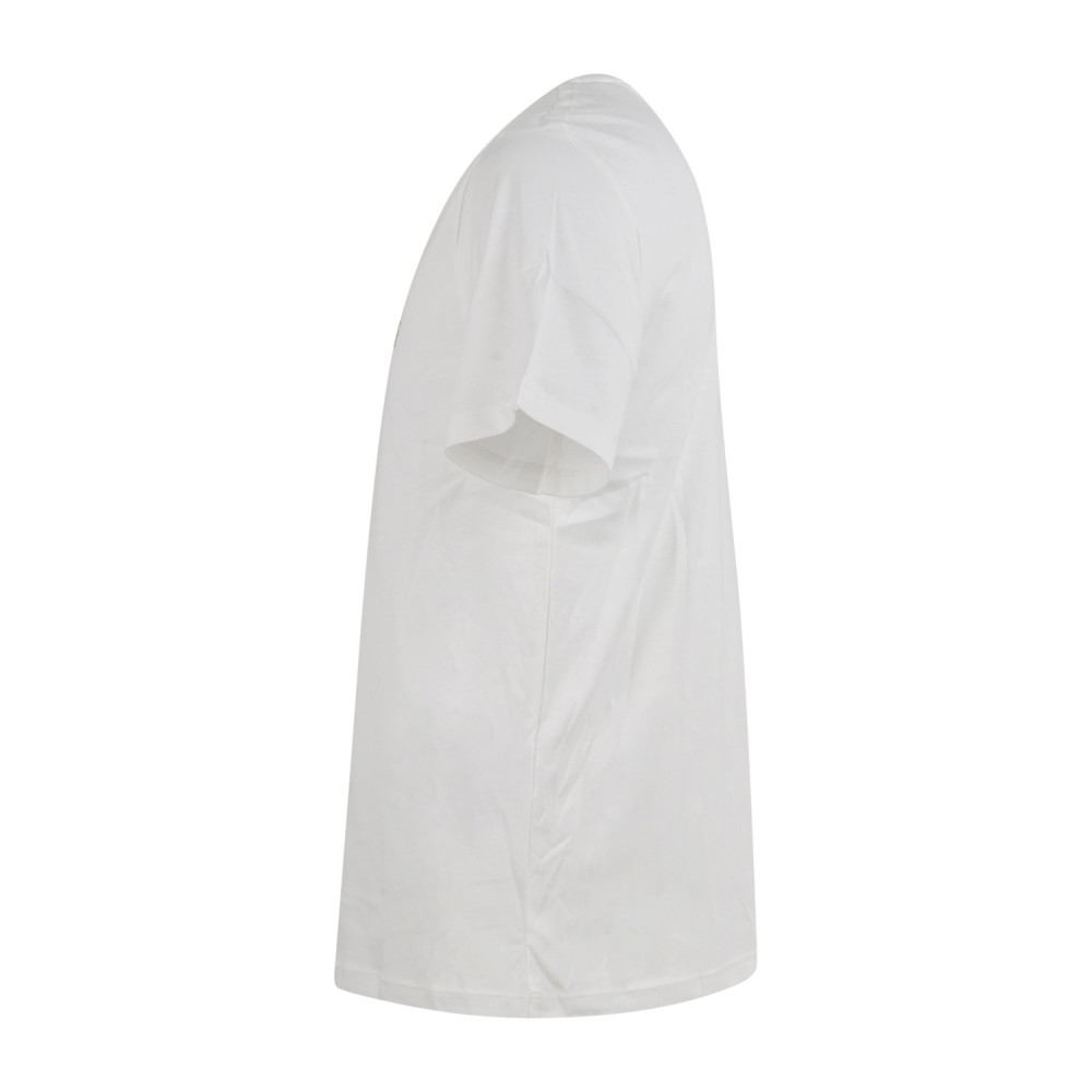 Armani Exchange - T-shirt bianca con ricamo logo sul fronte a contrasto per