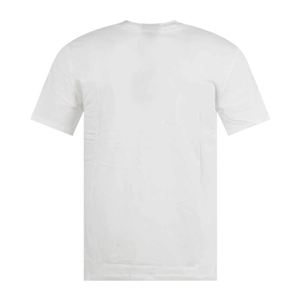 Armani Exchange - T-shirt bianca con stampa a rilievo tono su tono sul fronte