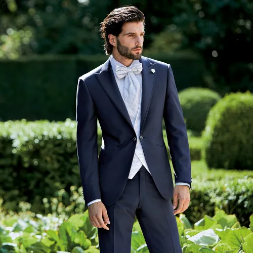 Lubiam 1911 Cerimonia - Abito smoking rever a lancia blu per uomo | 