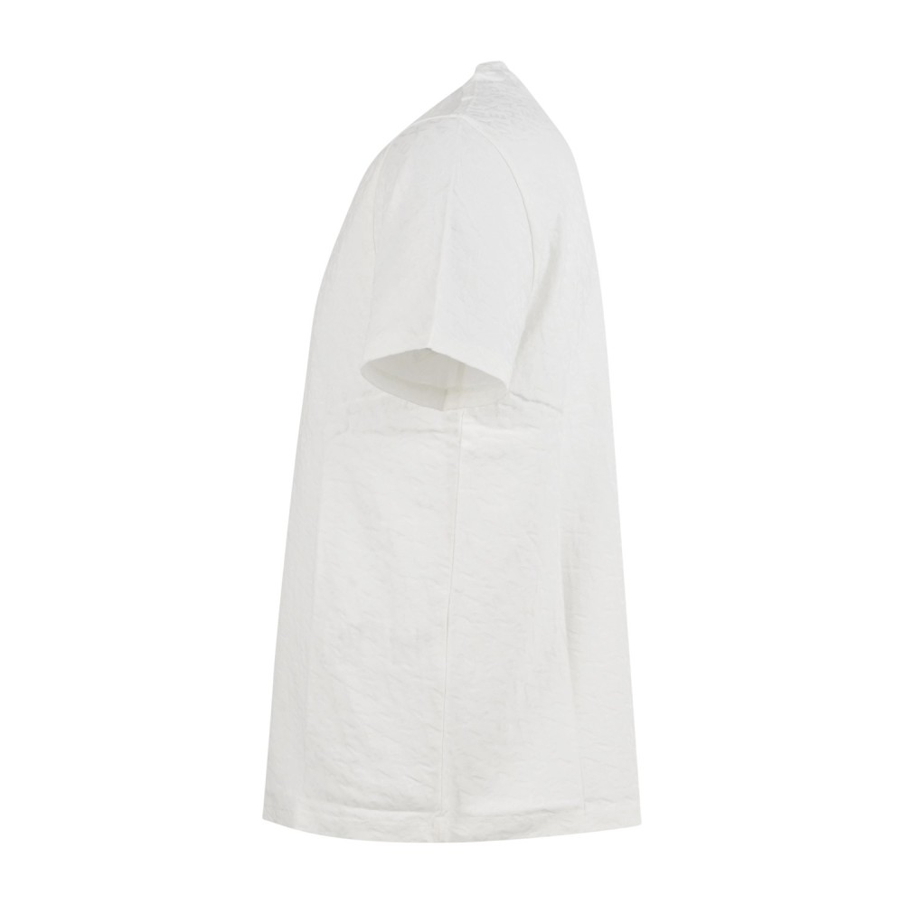 Armani Exchange - T-shirt bianca con texture jacquard mercerizzato tono su tono