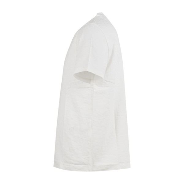 Armani Exchange - T-shirt bianca con texture jacquard mercerizzato tono su tono