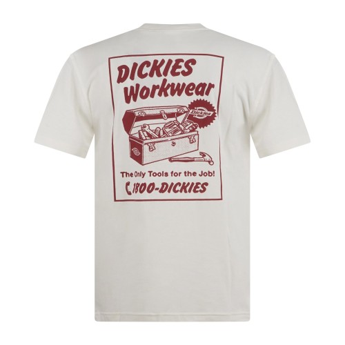 Dickies - T-shirt bianca Dry Ridge con stampa logo sul fronte e retro per uomo