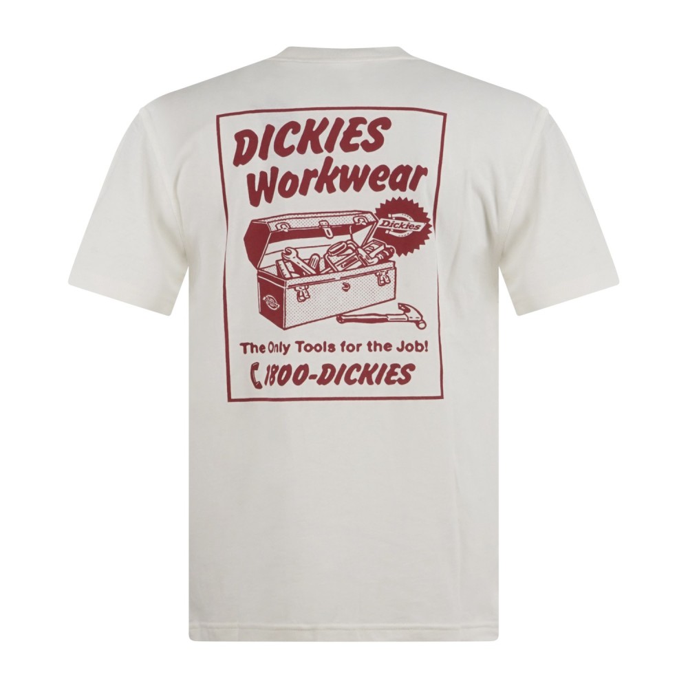 Dickies - T-shirt bianca Dry Ridge con stampa logo sul fronte e retro per uomo