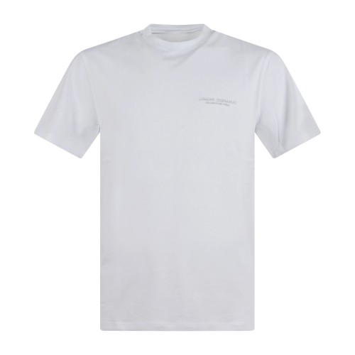 Armani Exchange - T-shirt bianca in jersey di cotone con logo sul petto per
