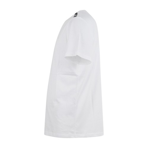 Emporio Armani - T-shirt bianca manica corta con bande logate sulle spalle per 2