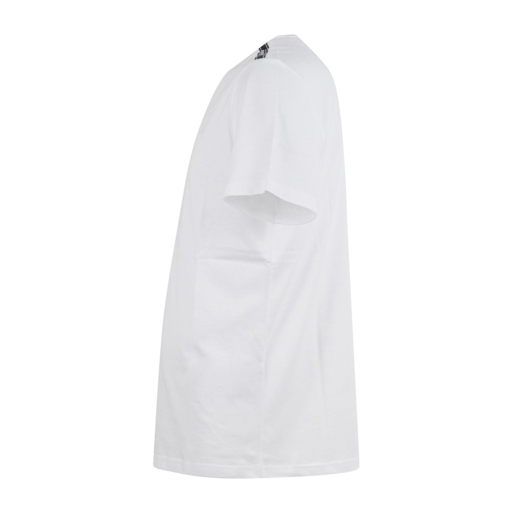 Emporio Armani - T-shirt bianca manica corta con bande logate sulle spalle per
