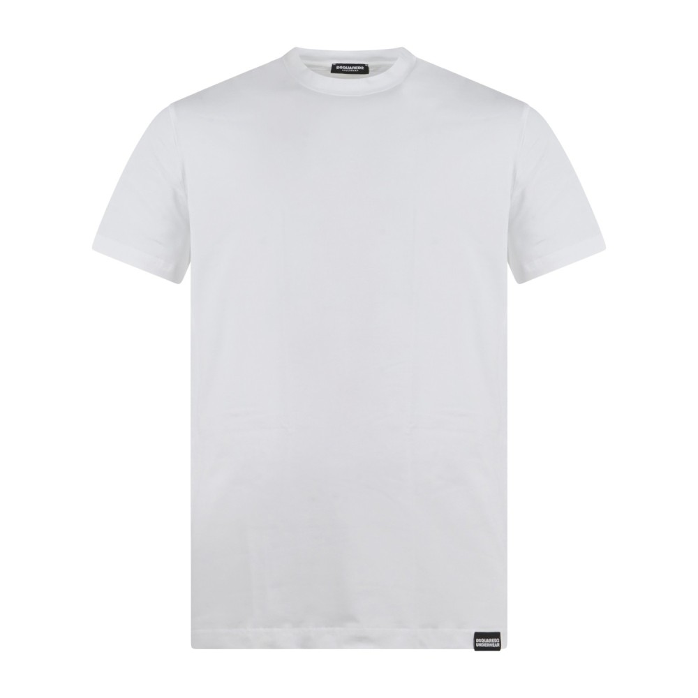 Dsquared2 - T-shirt bianca manica corta con ricamo logo over fit per uomo |
