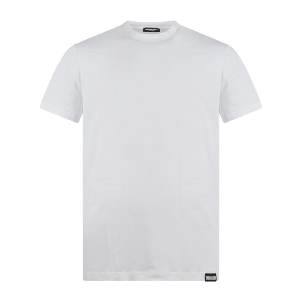 Dsquared2 - T-shirt bianca manica corta con ricamo logo over fit per uomo |