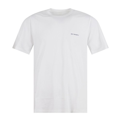 Roy Roger's - T-shirt bianca manica corta con stampa logo sul petto in supima