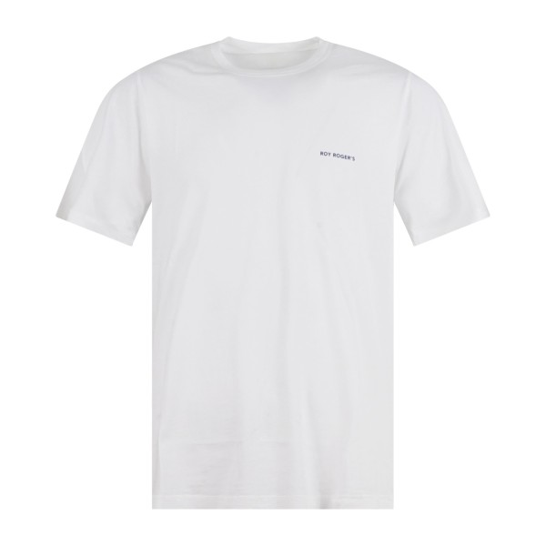Roy Roger's - T-shirt bianca manica corta con stampa logo sul petto in supima