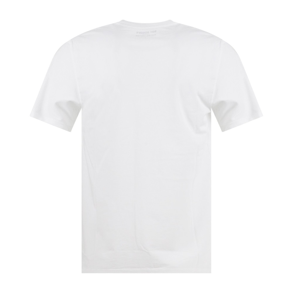 Roy Roger's - T-shirt bianca manica corta con stampa logo sul petto in supima