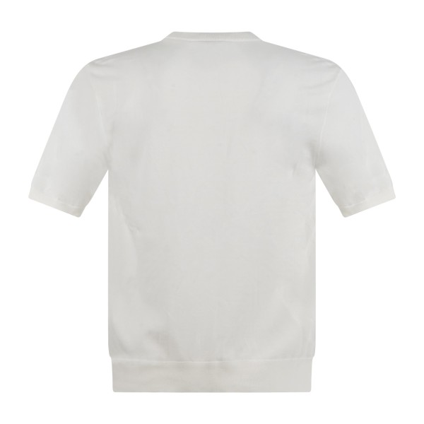 Armani Exchange - T-shirt bianca manica corta in cotone con ricamo logo per