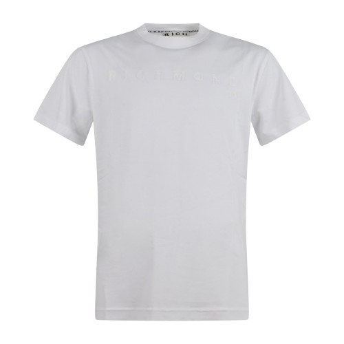 Richmond X - T-shirt bianca Over Miens con stampa logo gommata sul fronte per