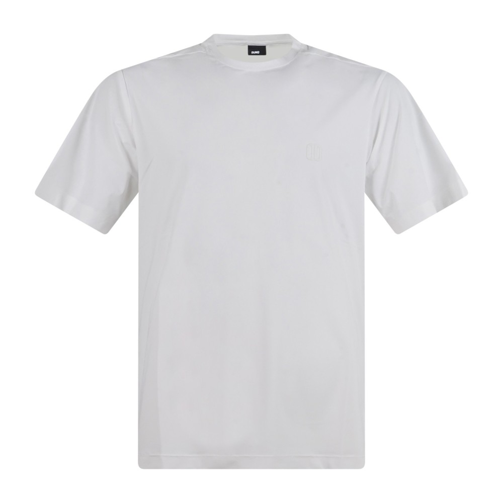 DUNO - T-shirt bianca Stryker in tessuto tecnico con logo termosaldato per uomo