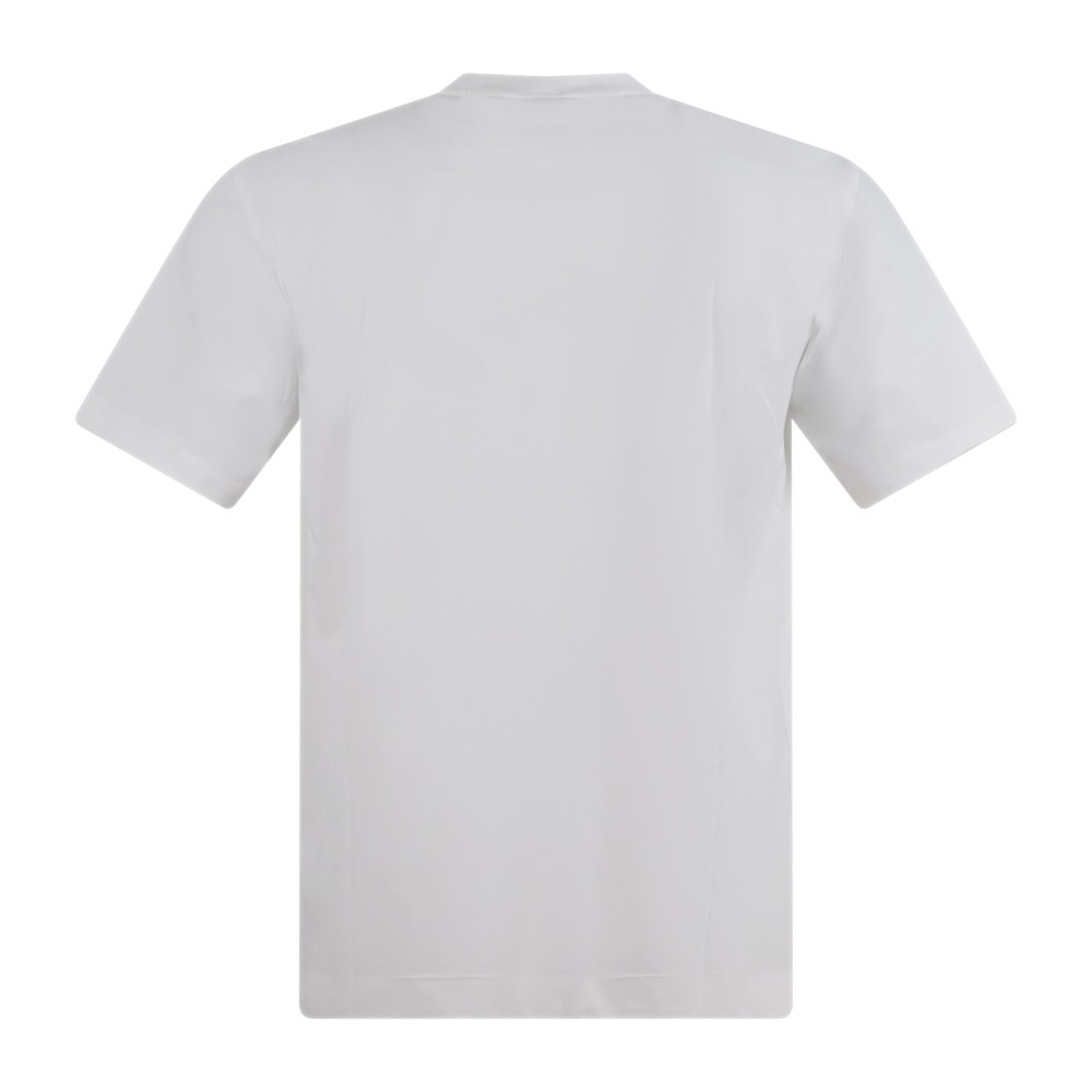 DUNO - T-shirt bianca Stryker in tessuto tecnico con logo termosaldato per uomo