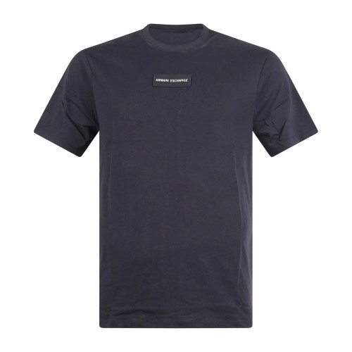 Armani Exchange - T-shirt blu con patch logo sul fronte per uomo | xm002471