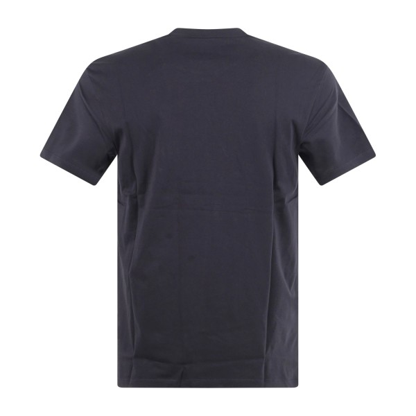Armani Exchange - T-shirt blu in jersey di cotone con logo sul petto per uomo |