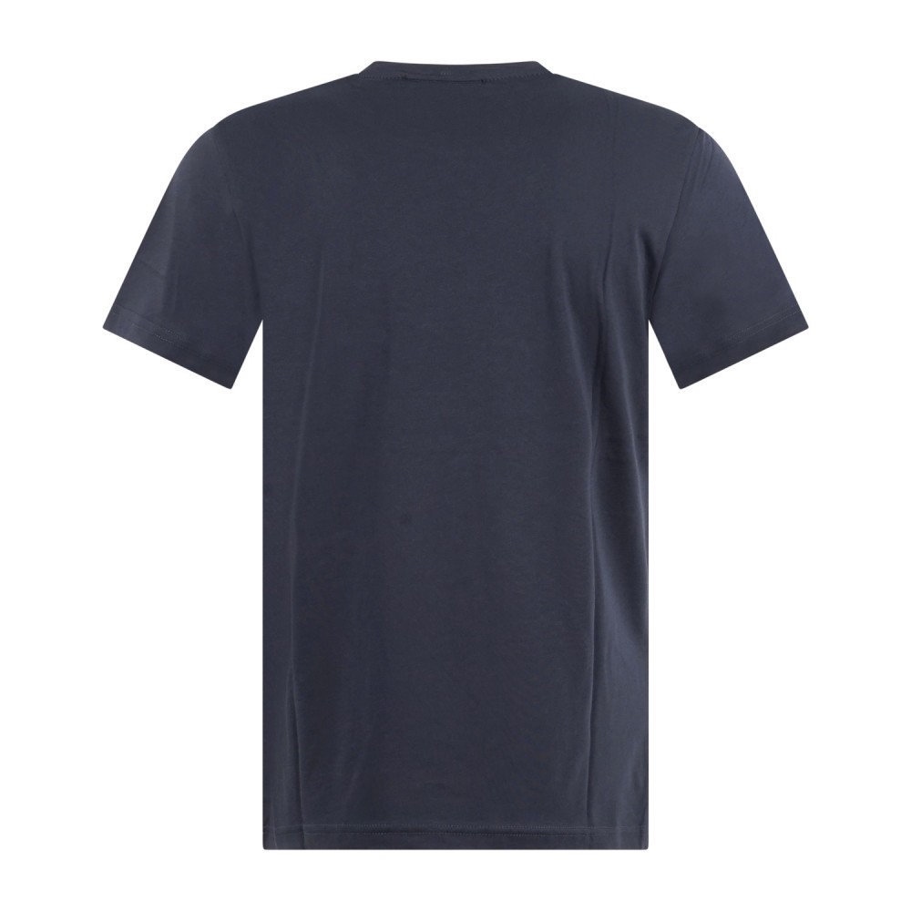 Emporio Armani - T-shirt blu manica corta con stampa logo sul fronte per uomo |