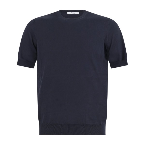MASQ - T-shirt blu manica corta in maglia di cotone per uomo | m5425-1002 650blu