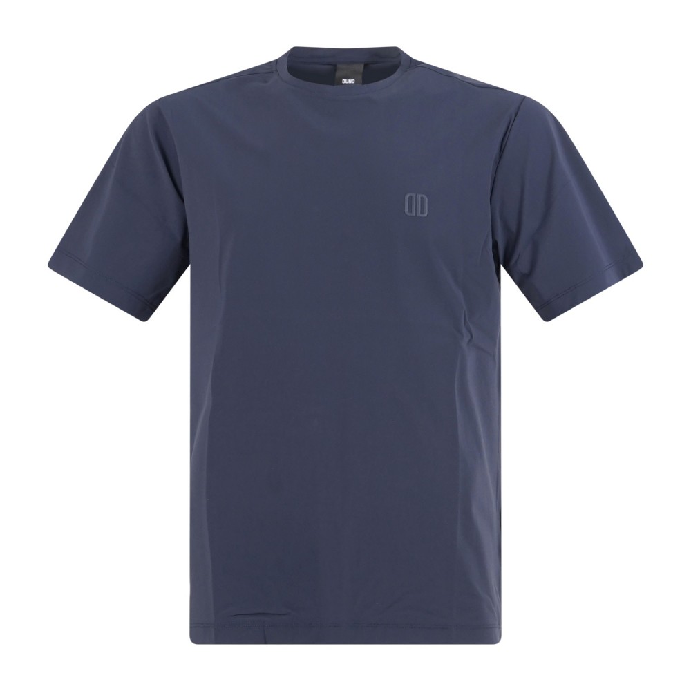 DUNO - T-shirt blu Stryker in tessuto tecnico con logo termosaldato per uomo |
