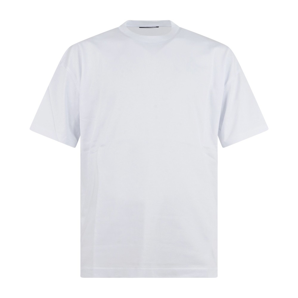 Daniele Alessandrini - T-shirt girocollo bianca con patch logo sul retro over