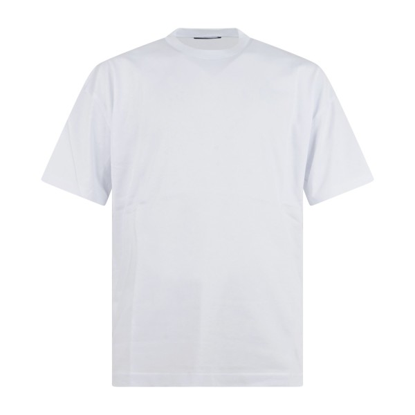 Daniele Alessandrini - T-shirt girocollo bianca con patch logo sul retro over